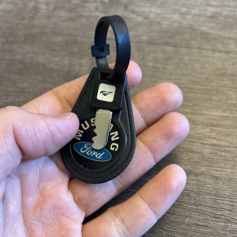 Vintage Ford Mustang Keychain With Key