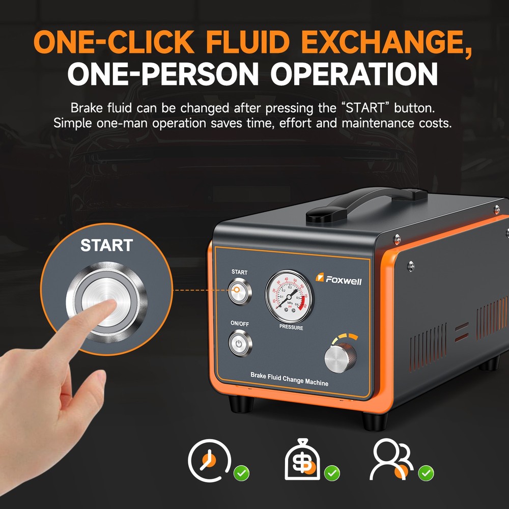 Foxwell RT1000 Auto Brake Bleed Machine with Tools - Complete System Bleeder Kit