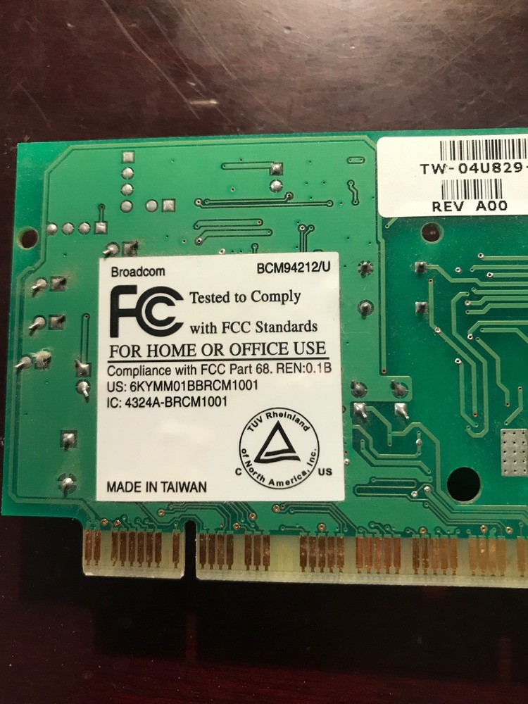 Dell Fax Modem Adapter Card BCM94212/U