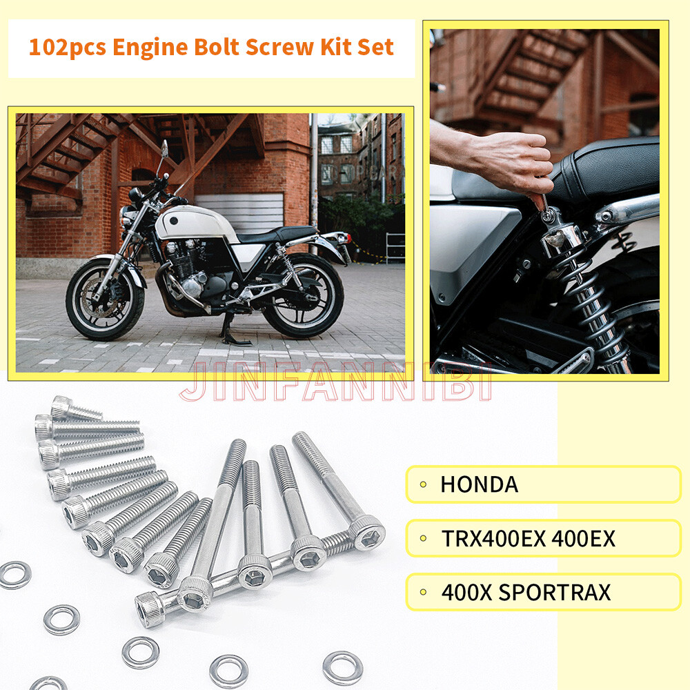 Engine Stainless Steel Bolt Screw Kit for Honda Sportrax 400 TRX400EX 1999-2008