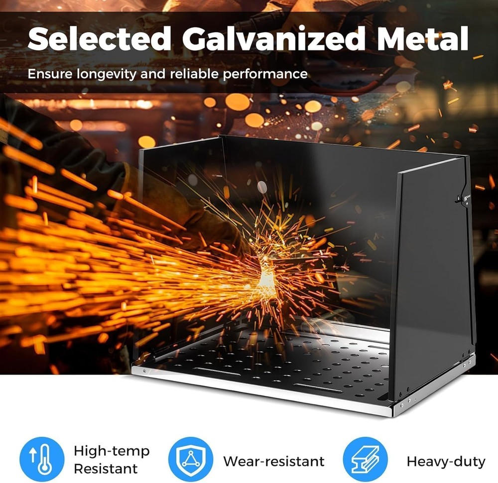 Foldable Welding Table, Portable 17" X 20" Weld Tabletop with 3 Protective Panel
