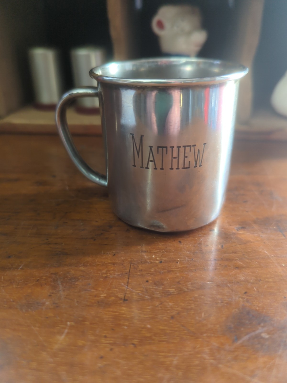 Vintage Towle Sterling Baby Cup Mathew  Monogram