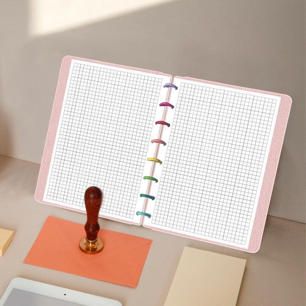 A5 TUL Discbound Grid Refill Paper, 8-Disc Graph Blue,Clear,White