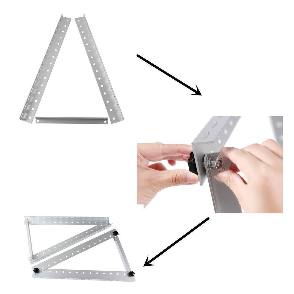 (45/47in）Solar Panel RV Tilt Mount Brackets Roof Flat Surface Adjustable Frame