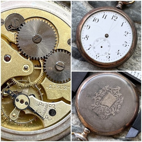 ✩ Antique SOFUS [ Silver 0.800 ] old pocket watch