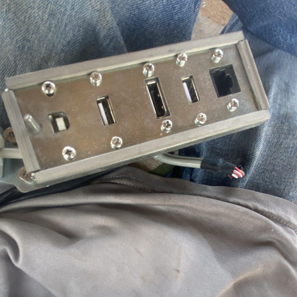 Silver Power Distribution Panel with USB, HDMI, RJ45 Outlets, Multi-Connector
