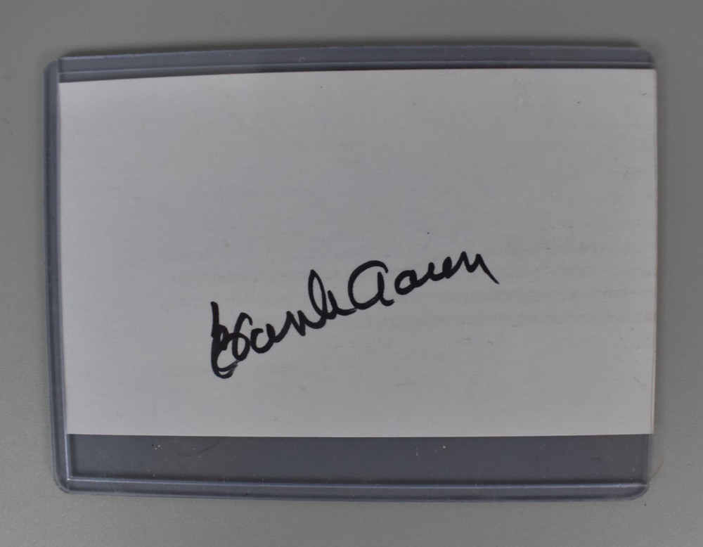 Hank Aaron Signed Autographed Index Card