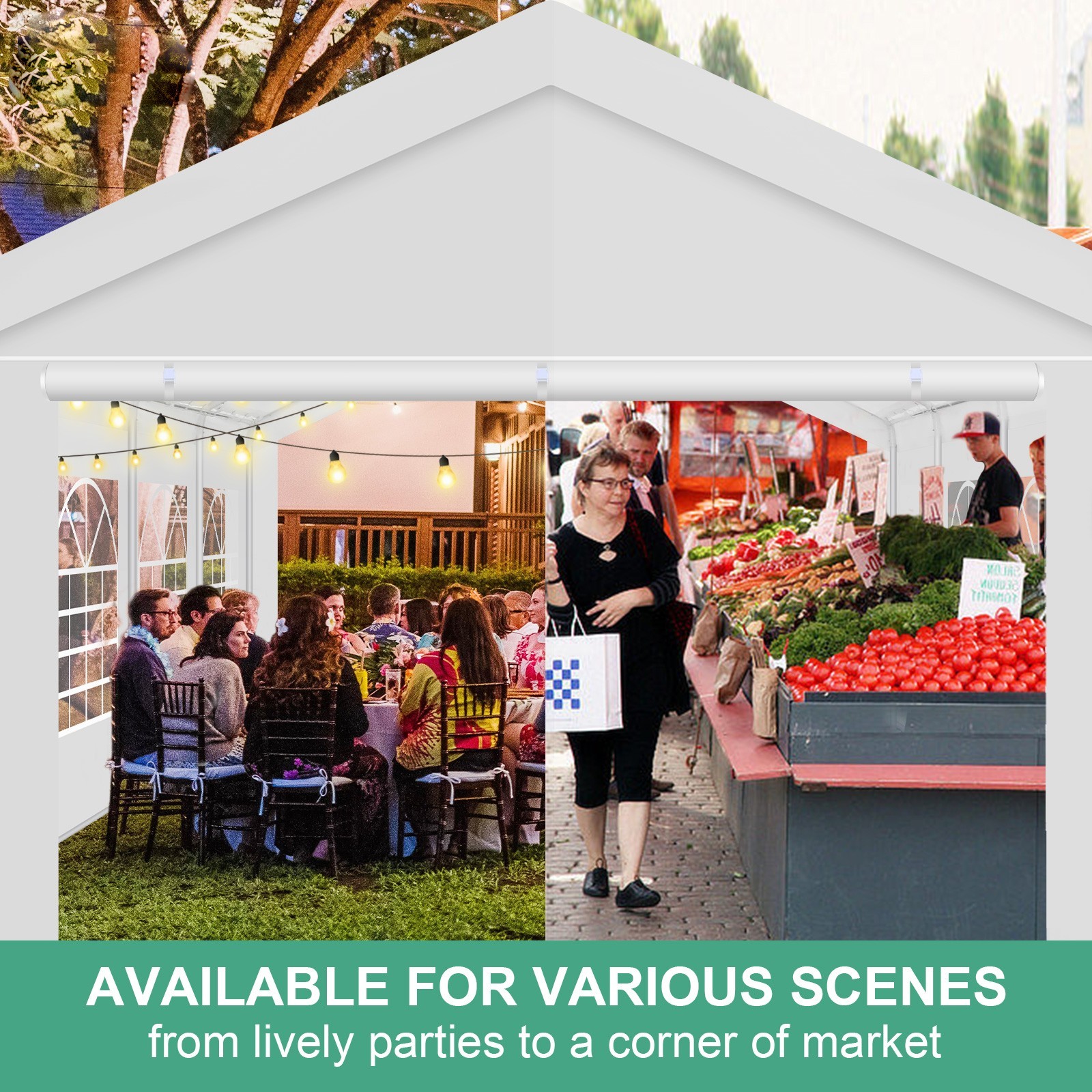 13'x26' Heavy Duty Wedding Party Tent Outdoor Gazebo Canopy Tent Removable Walls