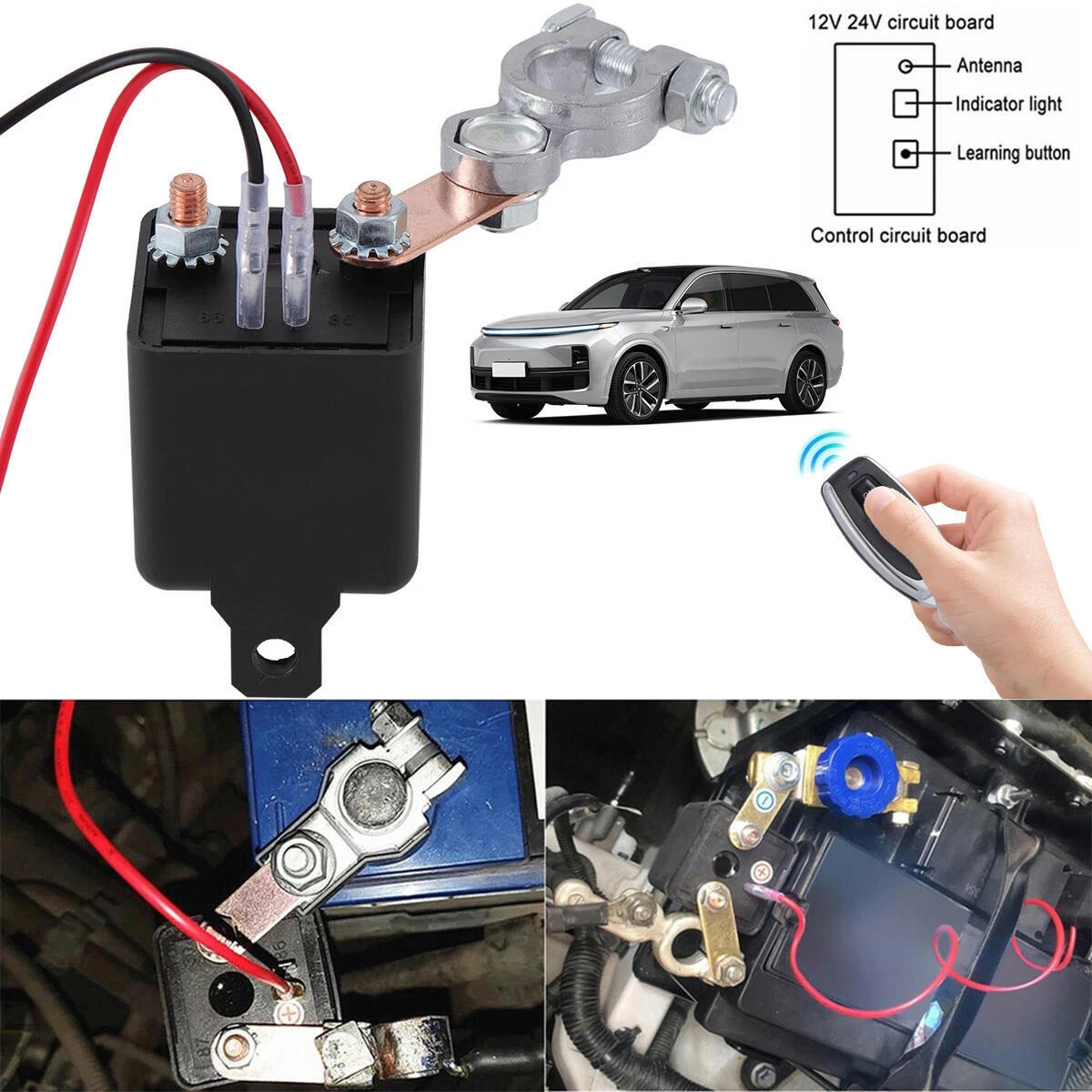 Car Battery Disconnect Switch Remote Control Power Kill Master Isolator Cut Off