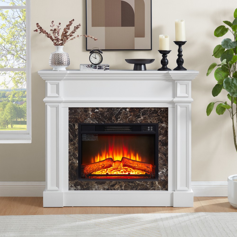Fireplace mantel Includes remote control Adjustable flames