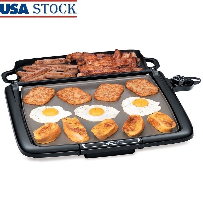Ceramic Electric Griddle Cooking Surface Nonstick Multi-Function Tray Easy Clean