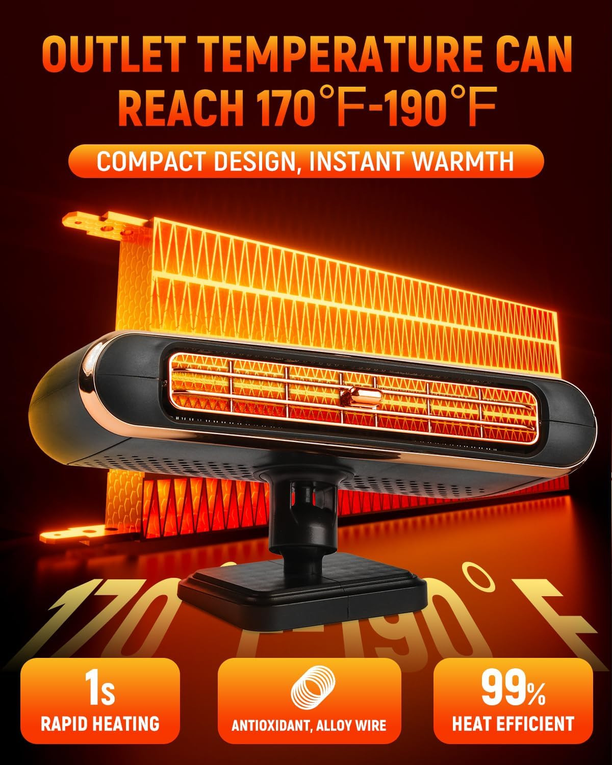 Car Heaters for Vehicle, 12V Portable Heater for Car, 3-In-1 Plug in Car Heater,