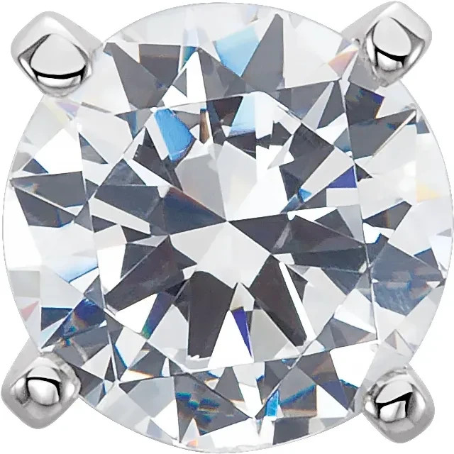 14K White Gold Round 4 Prong Ring Head Setting Pre-Notched Solitaire Mount USA