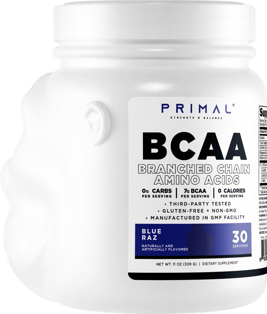 Primal BCAA Powder Blue Raz (30 SERV) (Blue Raspberry Flavored) - 0 g Carbs