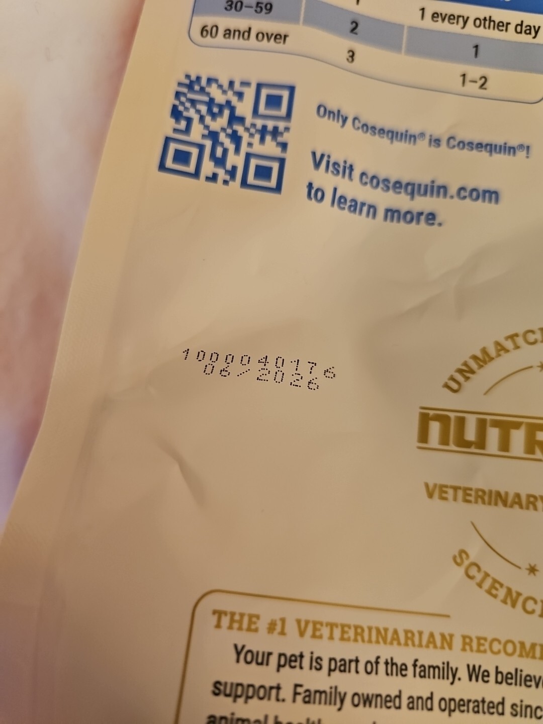 COSEQUIN P06668 SENIOR 60ct Soft Chews for Dogs Ex. 06/26