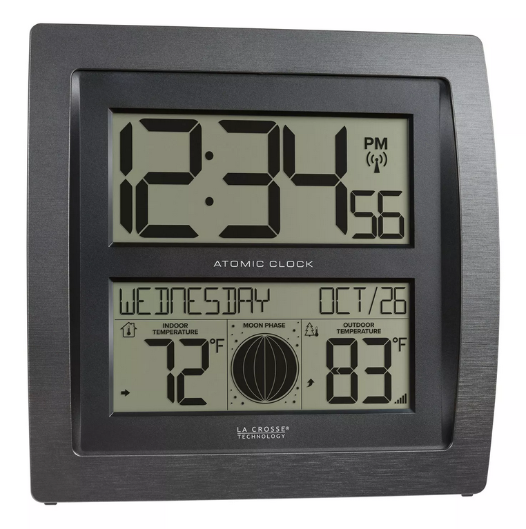 La Crosse Technology Curved Digital Atomic Wall Clock