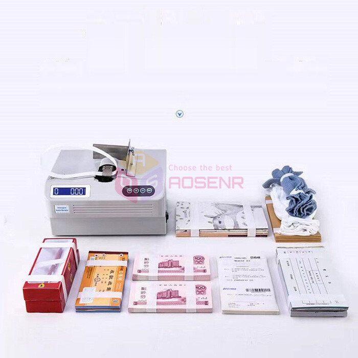 Auto Banknote Binding Machine Documents Strapping Money Cash Bundling Machine