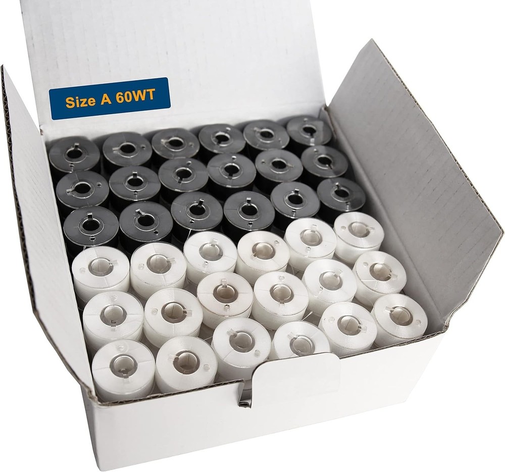 Enhanced 144 Prewound Bobbins - 60 WT Polyester for Top Loading Embroidery Needs