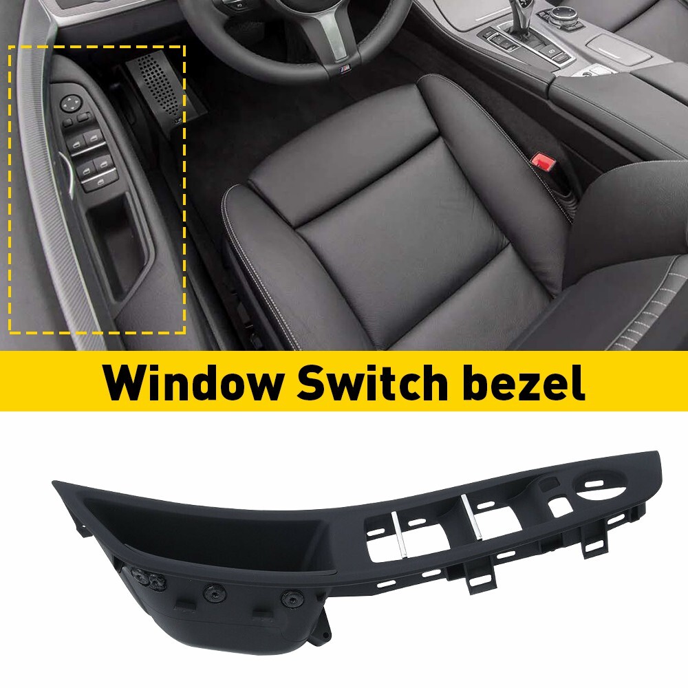 For BMW 520i 528i Black Driver Door Left Pull Handle Window Switch Cover Trim
