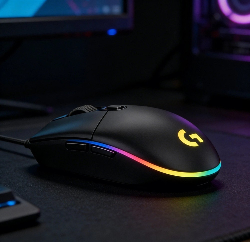 Logitech G203 LightSync Wired Gaming Mouse-Black-RGB