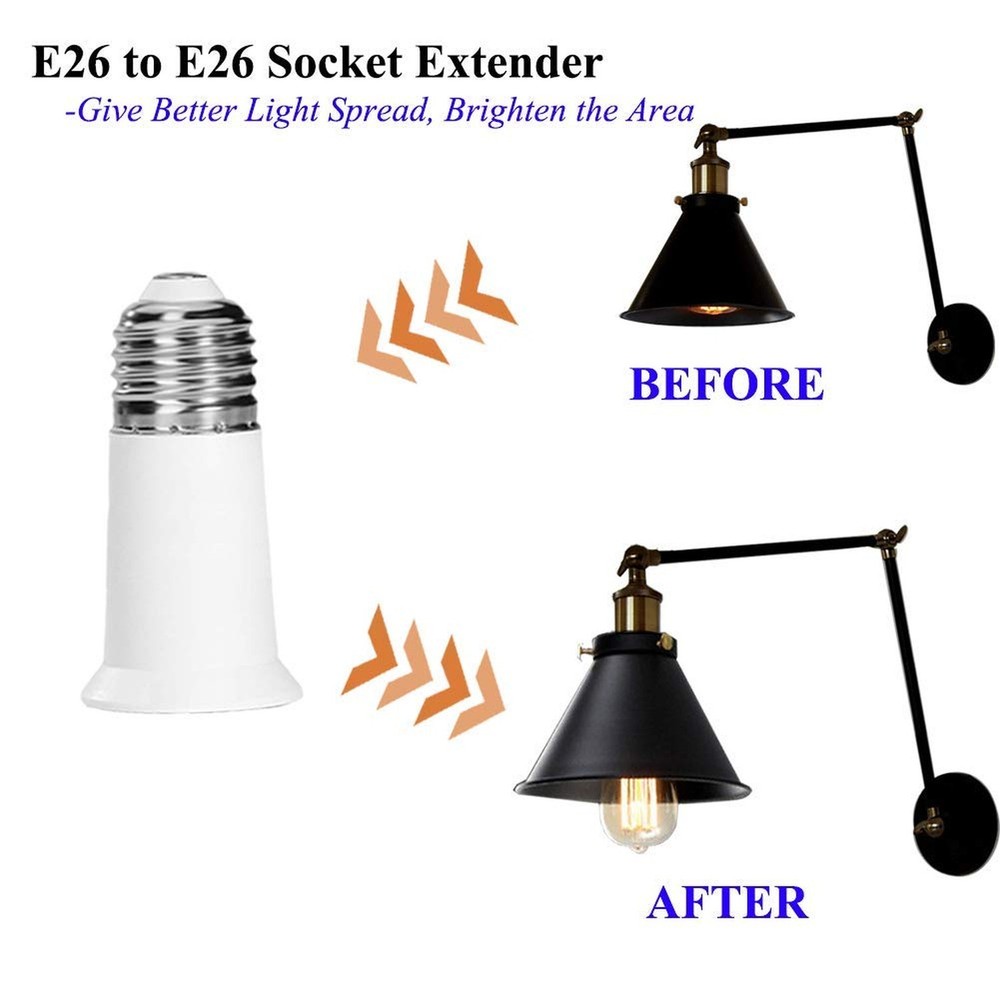 E26 Socket Extender - 12-Pack, 3CM/1.2 Inch Light Socket Extension