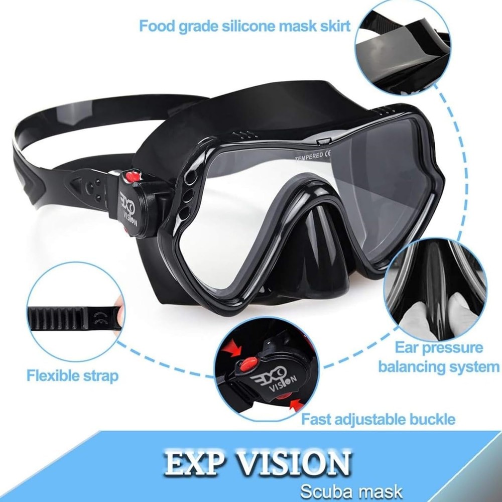 Professional Wide View Snorkel Mask