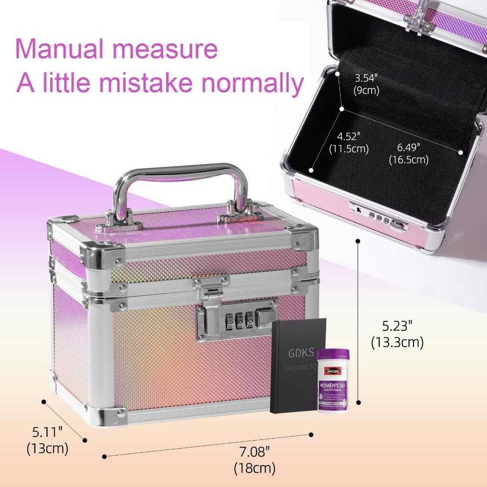 Small Medication Combination Lock Boxes with Code for Personal Items, Medicin...