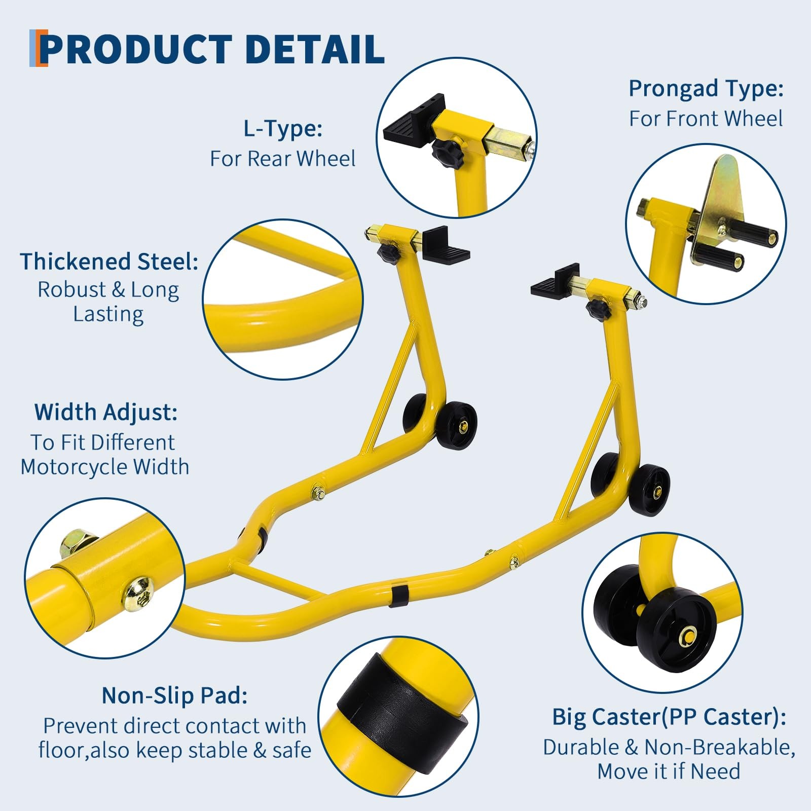 900lbs Motorcycle Front Rear Combo Stand Lift Swingarm Spool Paddock Stand Set