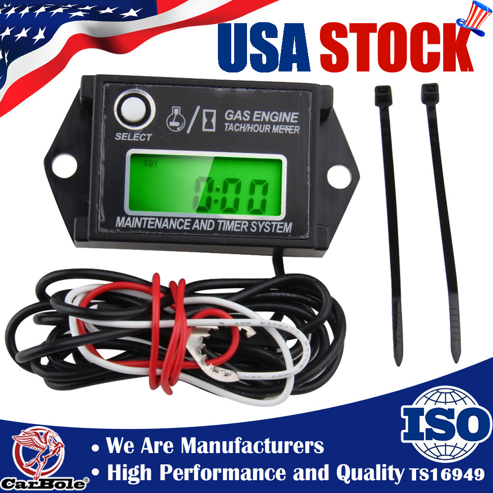 IP68 Waterproof Digital Tiny Tachometer Hour Meter +Battery Resettable Job Timer