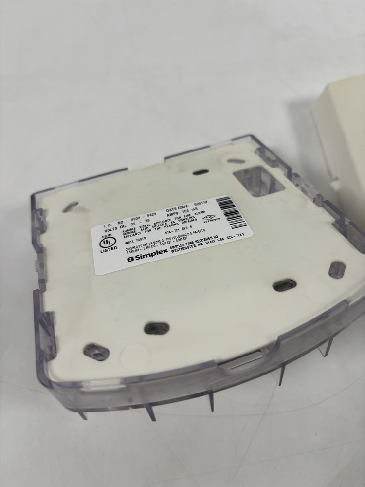 Simplex 4903 - 9429 Fire Alarms White Wall Mount
