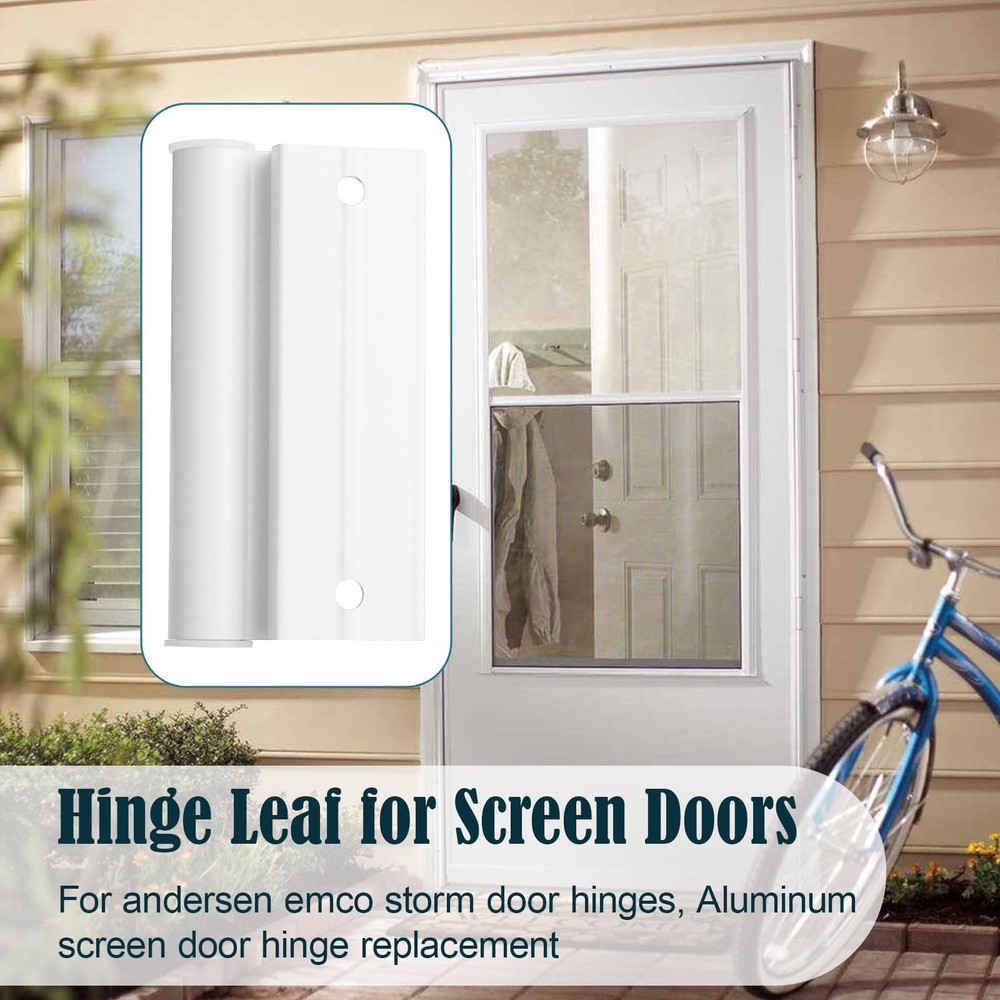 Lower Screen Door Hinge Leaf for Anderson Storm Replacement, White
