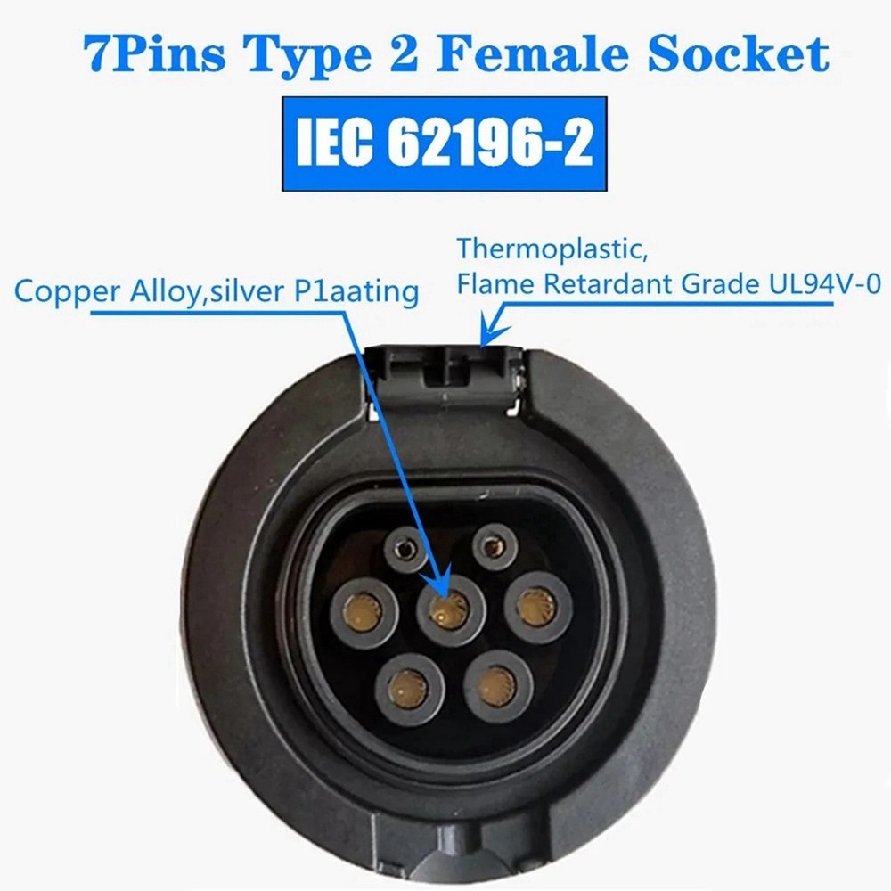 EV Charging Socket Outlet Type 2 Socket Connector 4 Point Fixed European1410