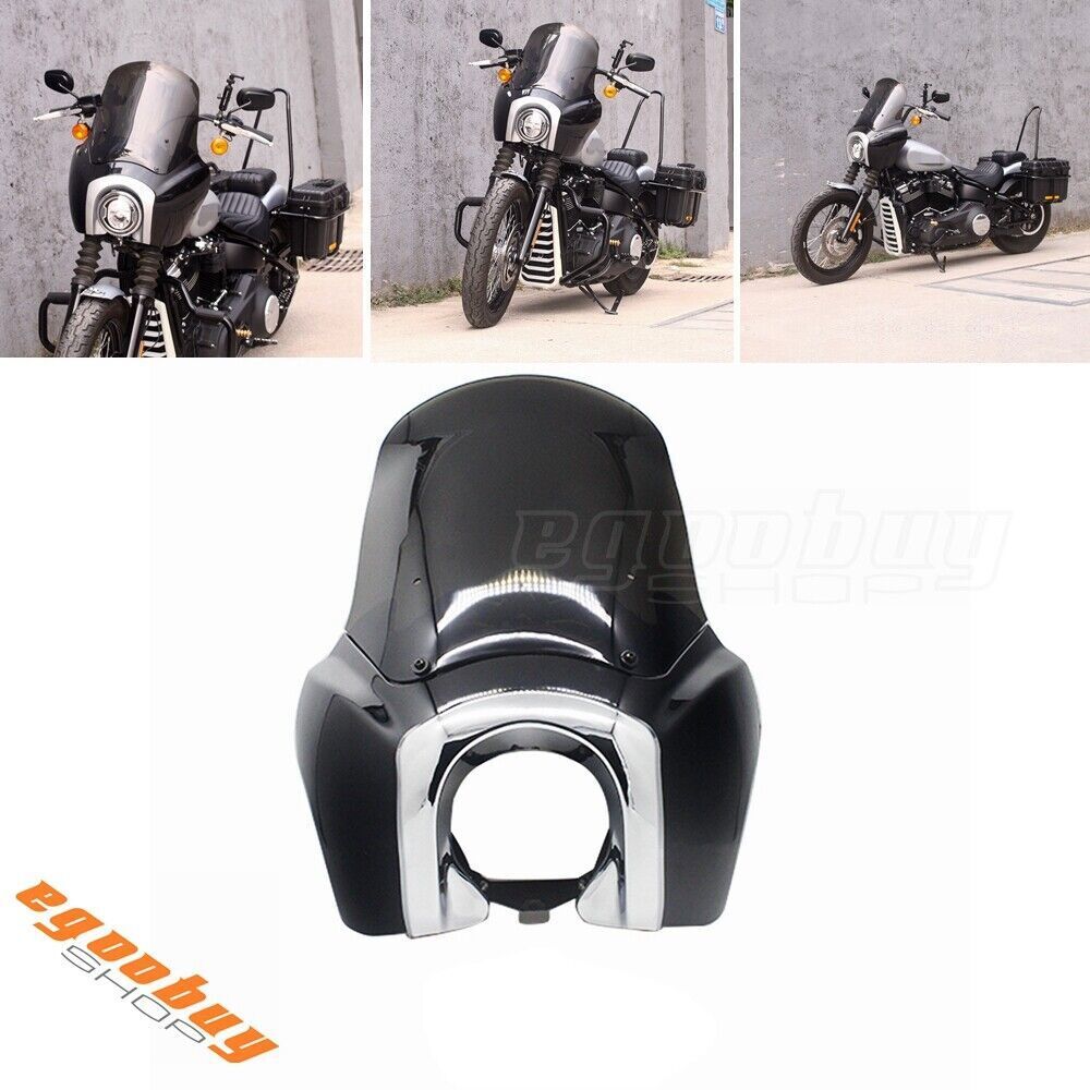 Headlight Fairing Windshield & Bracket Mount For Harley Softail FXBB FXBBS FXST