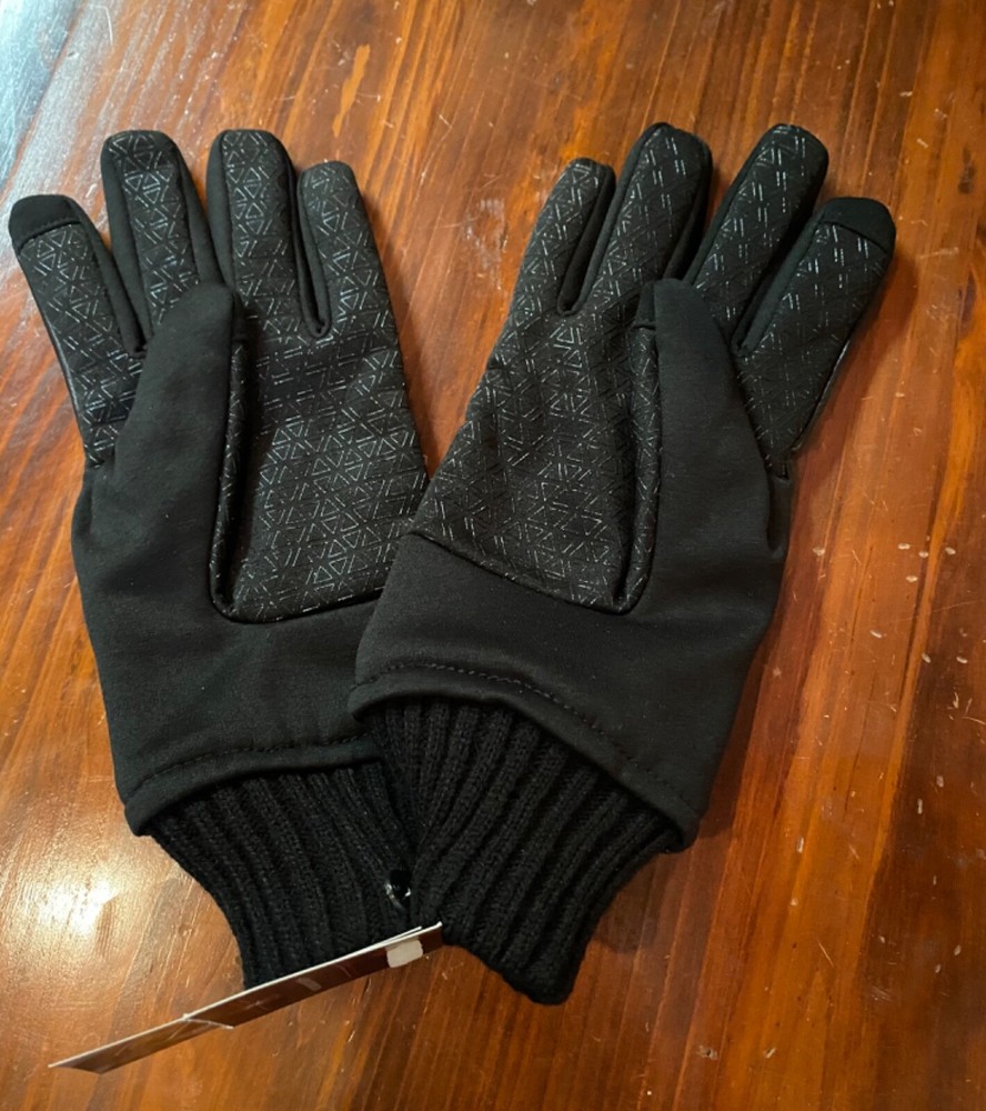NEW SADDLEBRED BLACK LEATHER TOUCHSCREEN COMPATIBLE GLOVES SIZE LARGE.