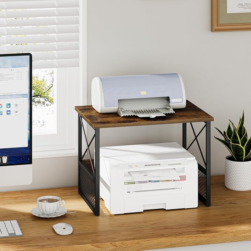 Sturdy Printer Stand Organizer Desk Multifunctional Storage Shelf Easy Assembly