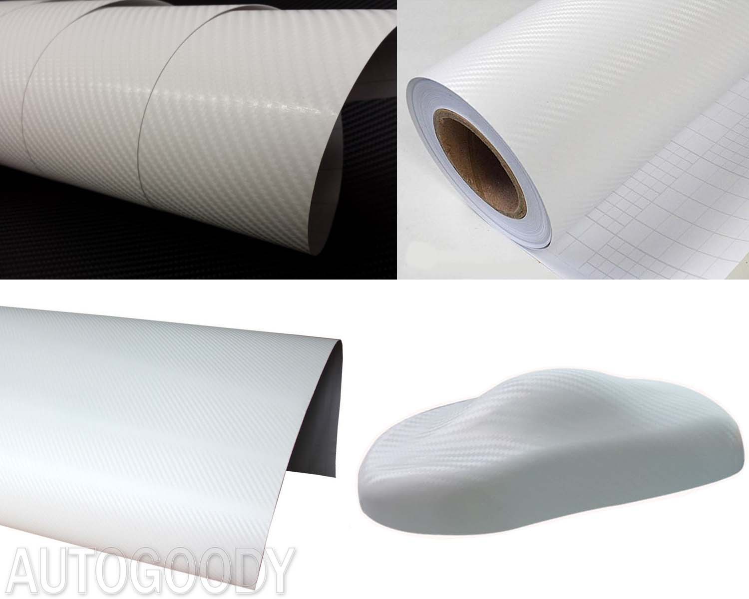 Premium 4D Gloss Carbon Fiber Vinyl Wrap Film Sticker Bubble Free Air Release