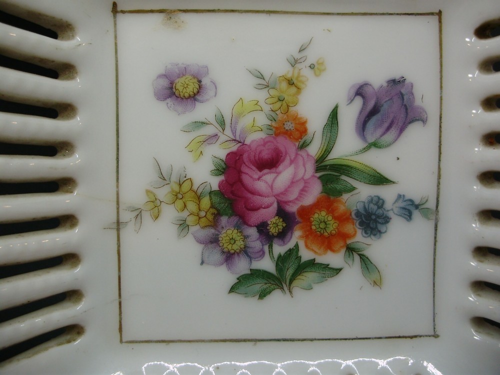 Vintage Square Pierced Dish - Japan