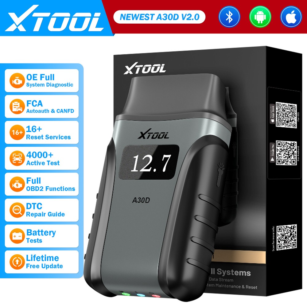 USED XTOOL Anyscan A30D V2.0 OBD2 Scanner Full System Diagnostic Scan Tool