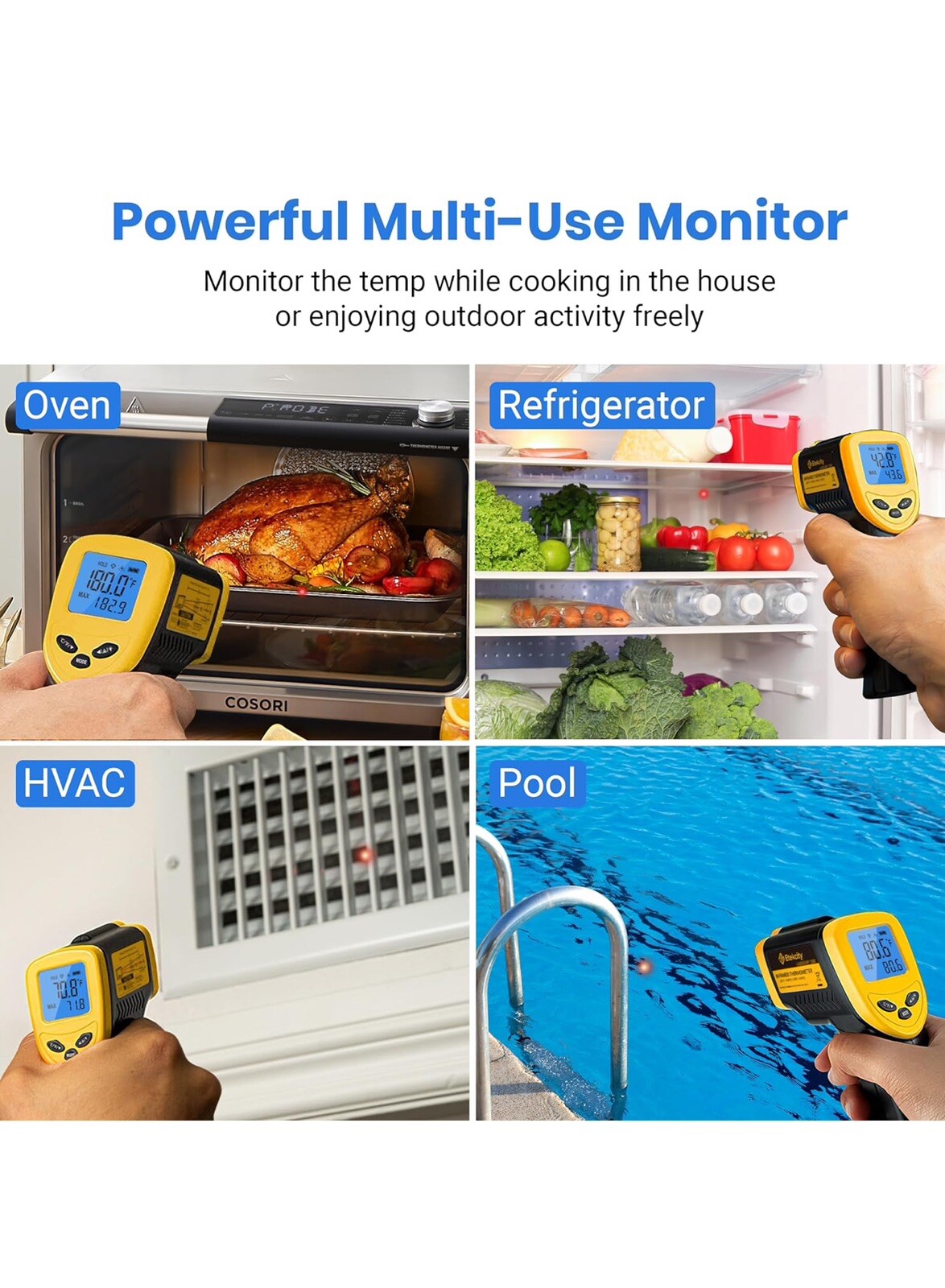 Etekcity Infrared Thermometer Laser Temperature Gun For Food BBQ Pizza Oven