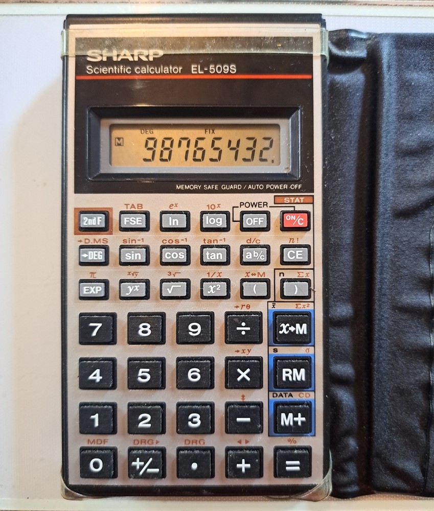 SHARP EL-509S SCIENTIFIC CALCULATOR w/Case VINTAGE