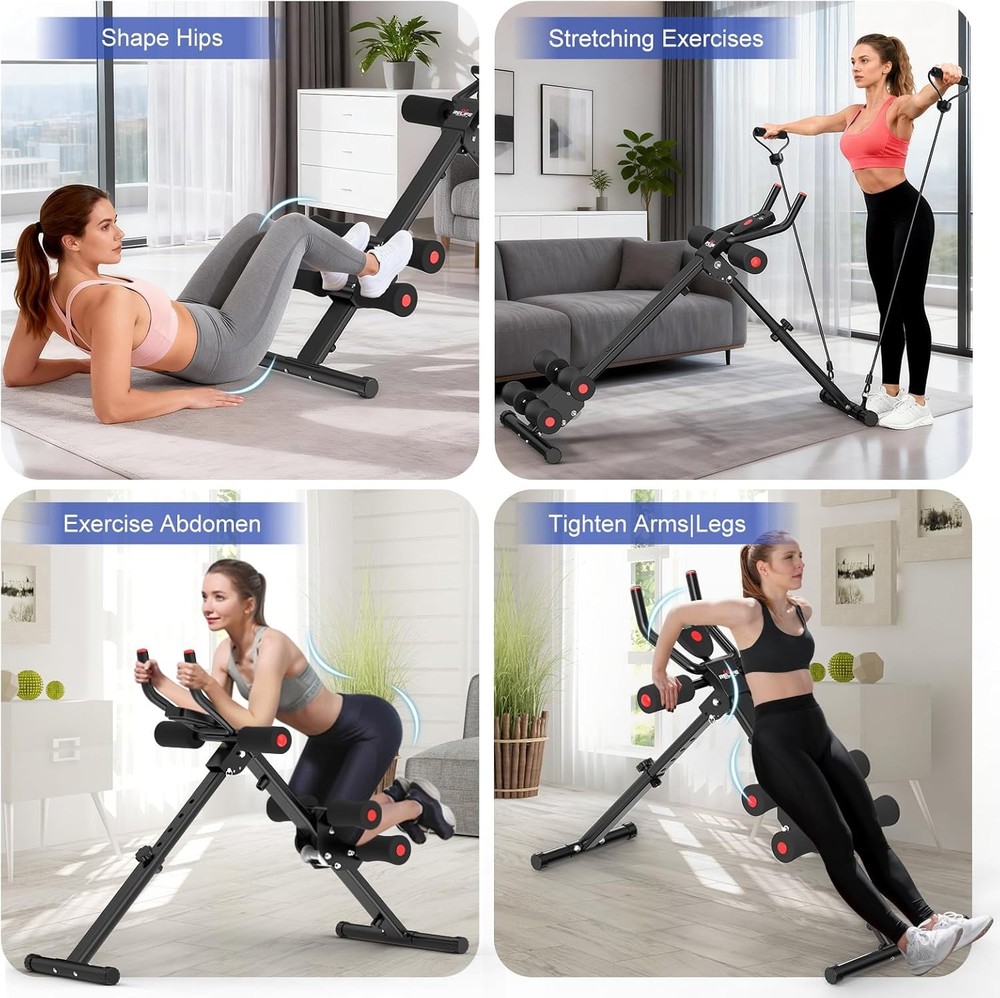 AB Workout Machine Adjustable Ab Trainer Machine Foldable Ab Cruncher Strength T
