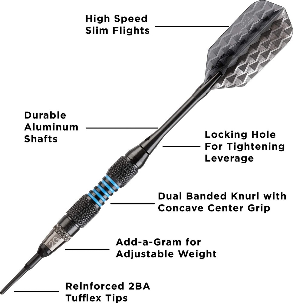 Viper Bobcat Adjustable Weight Soft Tip Dart Set with Case