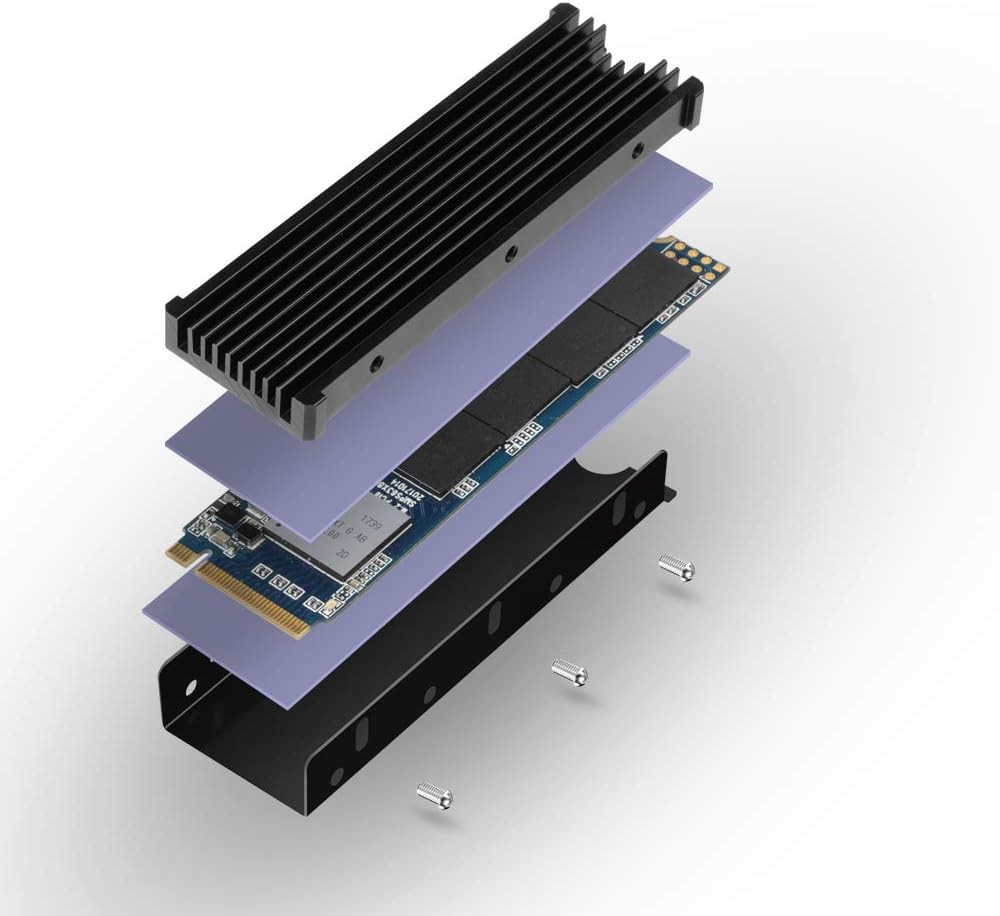 M2 2280 SSD Heatsink Double Sided with Thermal Pad