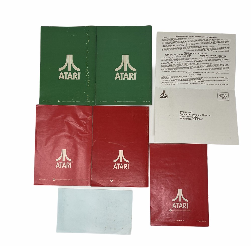Atari Catalog 5 x LOT VTG 1981 1982 Video Computer System Game Program Cartridge