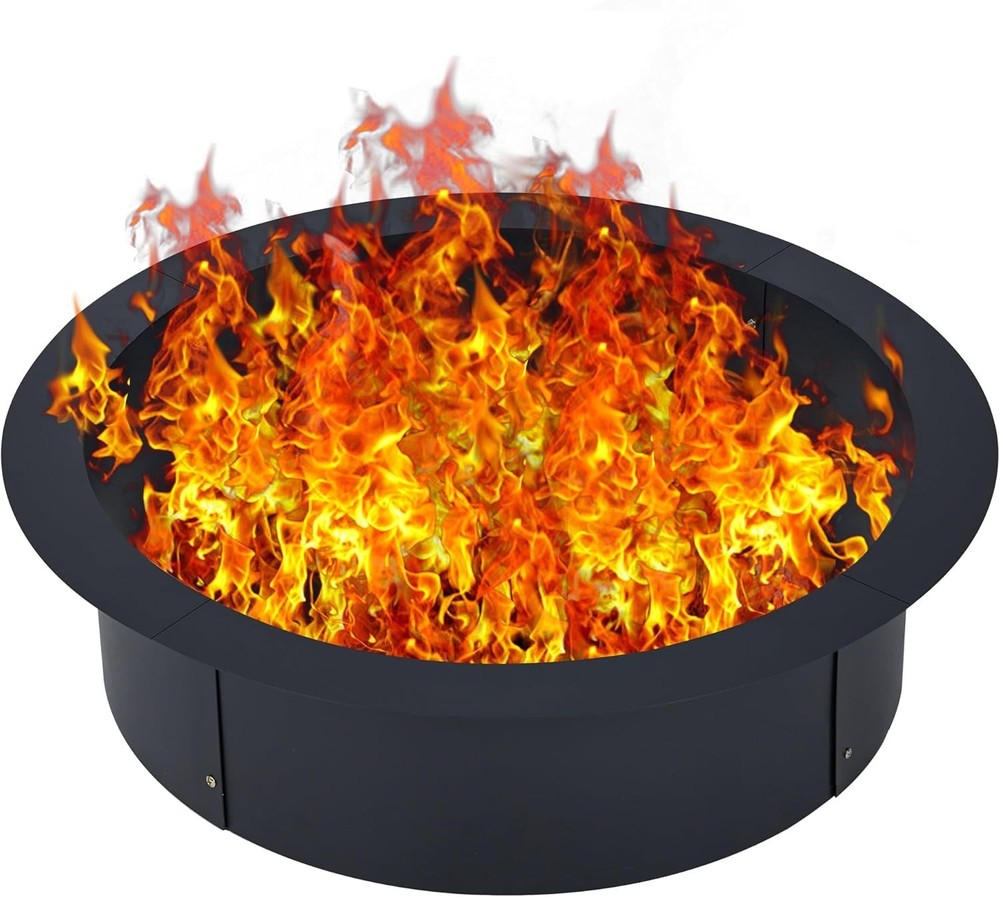 Fire Pit Ring Heavy Duty Metal Round Firepit Rim Insert for DIY Fire Pit Camping