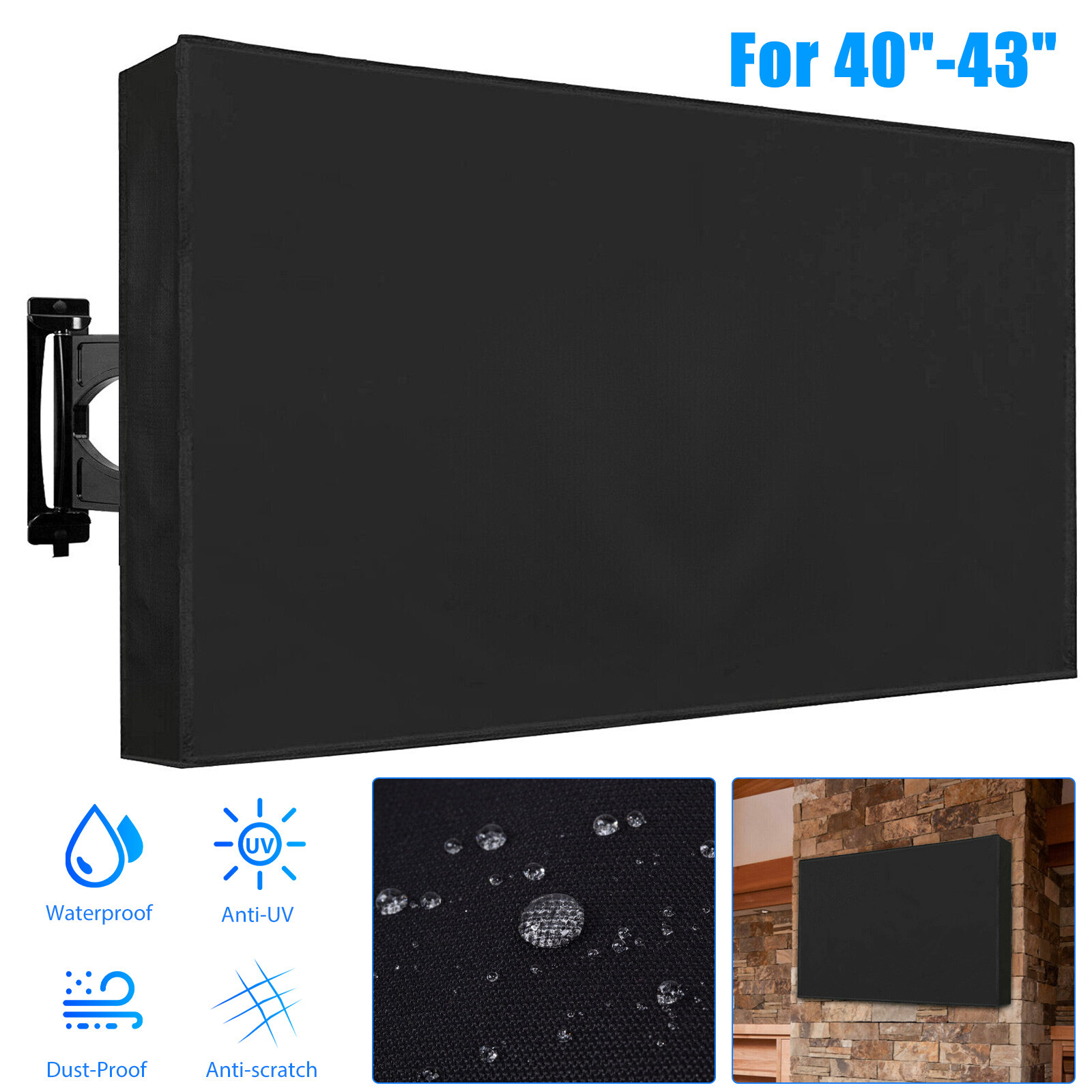 40-43 inch Outdoor TV Cover Fitted Waterproof Weatherproof Television Protector
