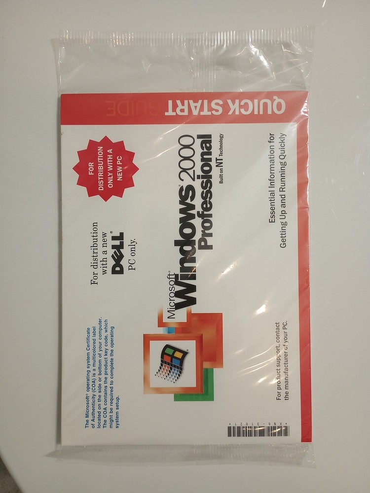 Dell Microsoft Windows 2000 Professional Reinstallation CD W2K+SP1 Sealed