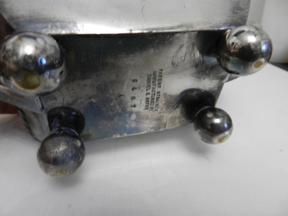 CC-bx SILVERPLATE ANTIQUE TEAPOT, SQUARED, MISSING HANDLE - DANIEL & ARTER