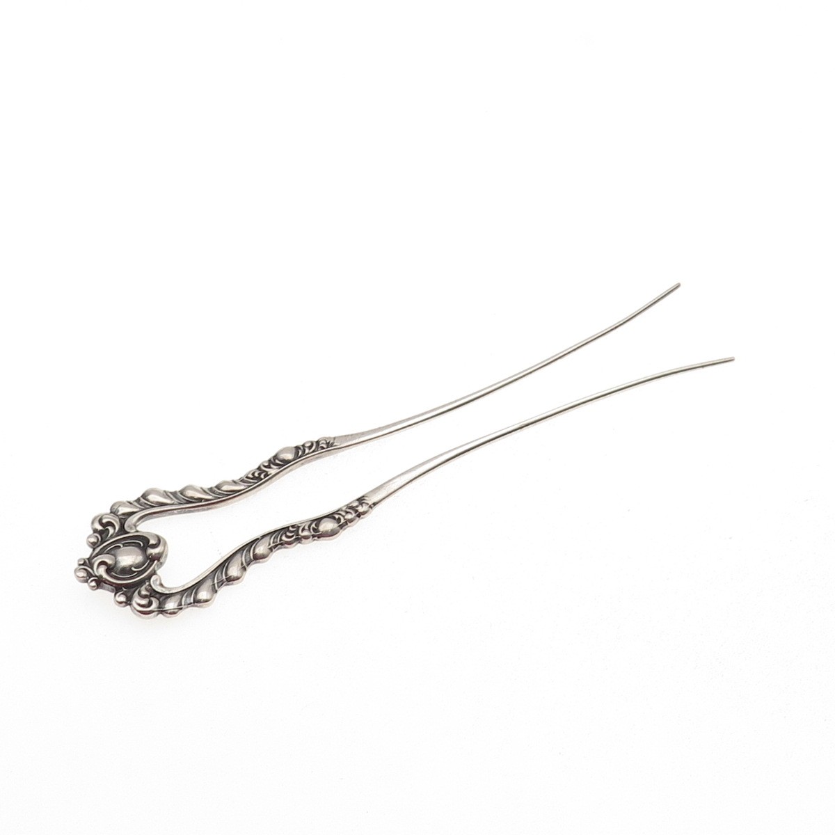 925 Sterling Silver Antique Victorian Oxidized Hair Fork