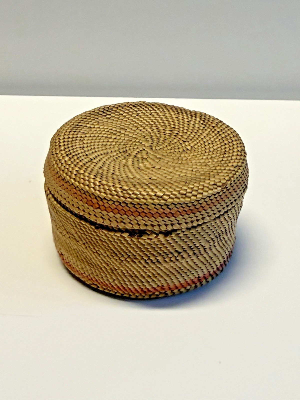 Antique Native American Indian Nootka Lidded Nootka Basket; Early 1900's; #A19